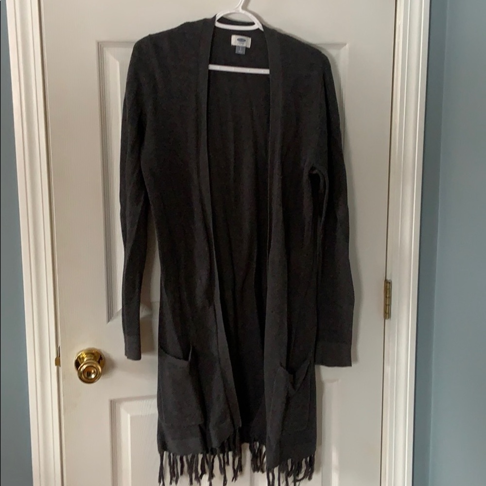 Gray Cardigan with Fridge Detail